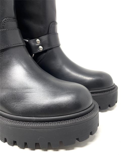 Damen-Bikerstiefel mit Schnallen IL LACCIO | C50VITELLONERO